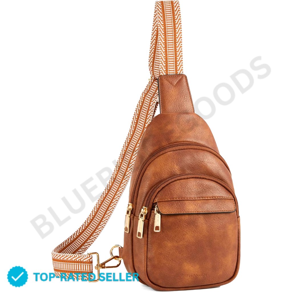 Brand New Bostanten Sling Bag Small Brown Leather Travel